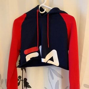 FILA Luciana Navy & Red Crop Hoodie (EUC)